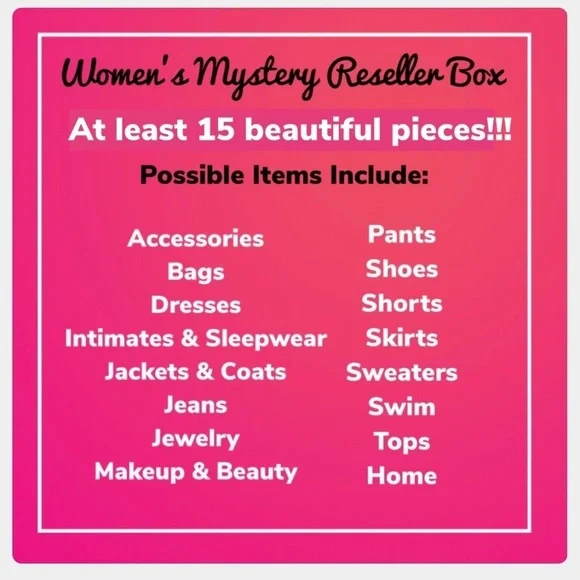 5 Star Rated Women's Reseller Mystery Box 15 Items
